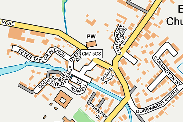 CM7 5GS map - OS OpenMap – Local (Ordnance Survey)