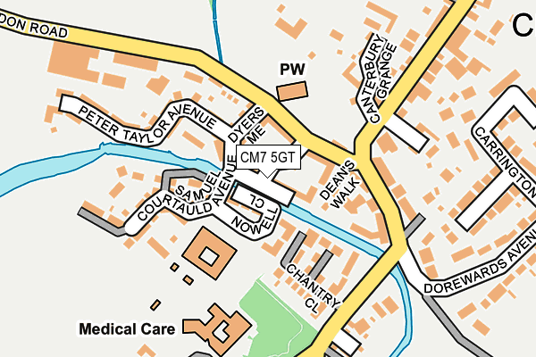 CM7 5GT map - OS OpenMap – Local (Ordnance Survey)