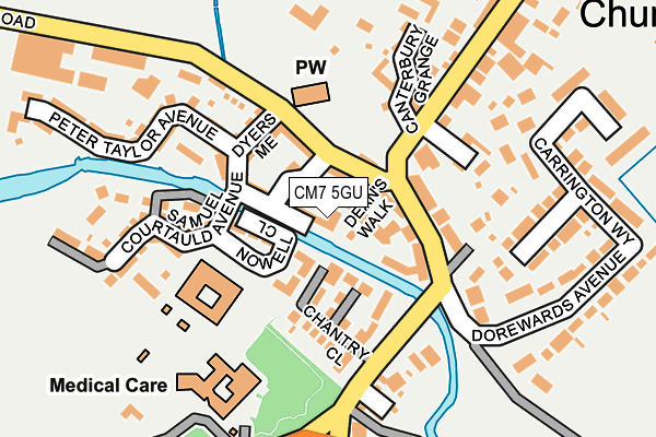CM7 5GU map - OS OpenMap – Local (Ordnance Survey)