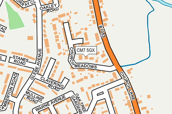 CM7 5GX map - OS OpenMap – Local (Ordnance Survey)