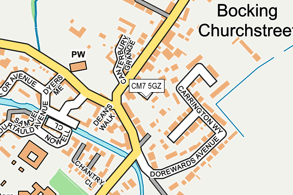 CM7 5GZ map - OS OpenMap – Local (Ordnance Survey)