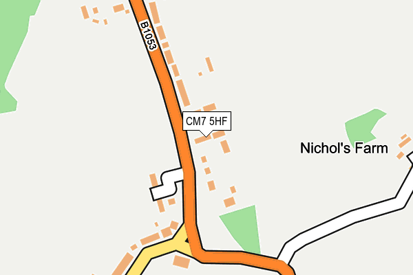 CM7 5HF map - OS OpenMap – Local (Ordnance Survey)