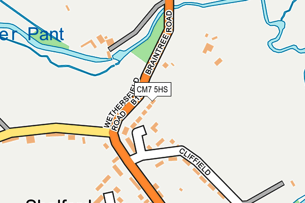 CM7 5HS map - OS OpenMap – Local (Ordnance Survey)