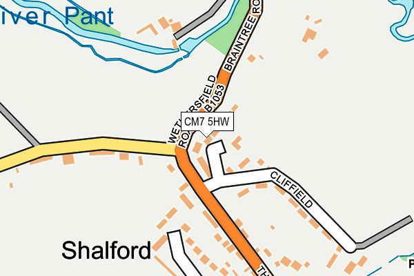 CM7 5HW map - OS OpenMap – Local (Ordnance Survey)