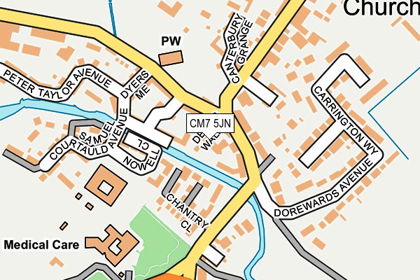 CM7 5JN map - OS OpenMap – Local (Ordnance Survey)