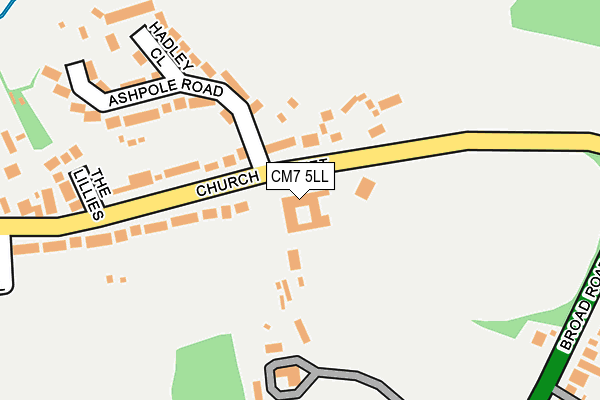 CM7 5LL map - OS OpenMap – Local (Ordnance Survey)