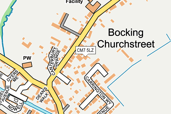 CM7 5LZ map - OS OpenMap – Local (Ordnance Survey)