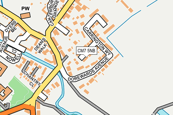 CM7 5NB map - OS OpenMap – Local (Ordnance Survey)
