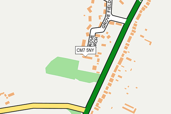 CM7 5NY map - OS OpenMap – Local (Ordnance Survey)