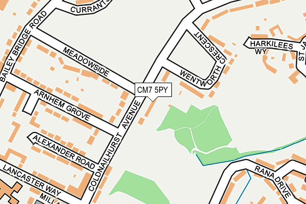 CM7 5PY map - OS OpenMap – Local (Ordnance Survey)