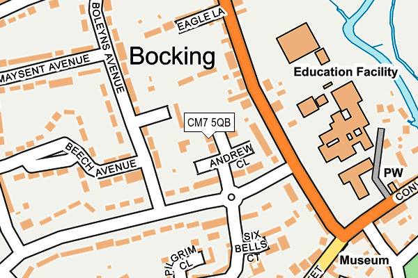 CM7 5QB map - OS OpenMap – Local (Ordnance Survey)