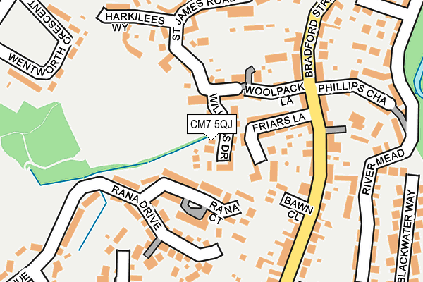 CM7 5QJ map - OS OpenMap – Local (Ordnance Survey)