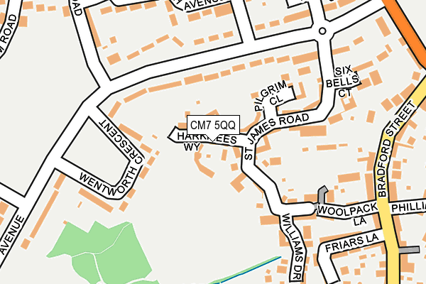 CM7 5QQ map - OS OpenMap – Local (Ordnance Survey)