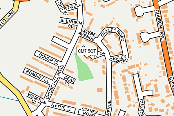 CM7 5QT map - OS OpenMap – Local (Ordnance Survey)