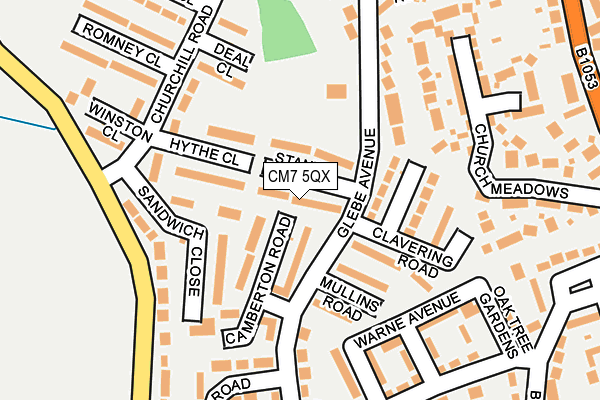 CM7 5QX map - OS OpenMap – Local (Ordnance Survey)