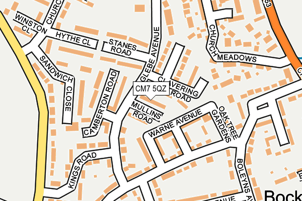 CM7 5QZ map - OS OpenMap – Local (Ordnance Survey)