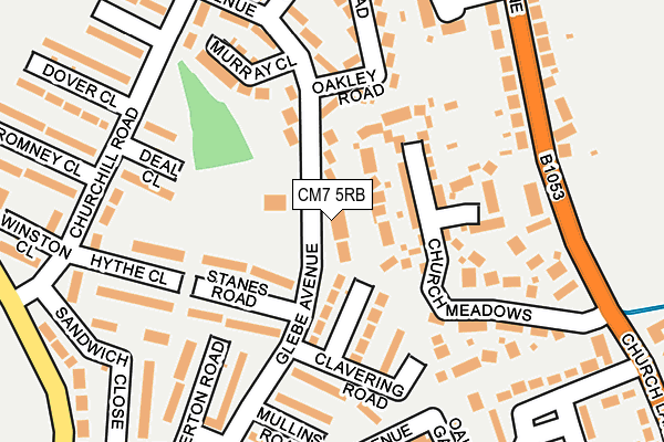 CM7 5RB map - OS OpenMap – Local (Ordnance Survey)