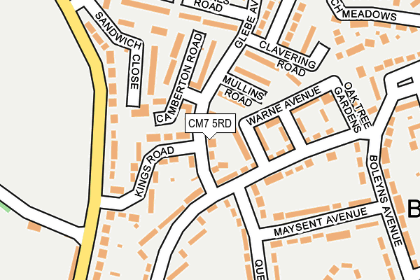 CM7 5RD map - OS OpenMap – Local (Ordnance Survey)