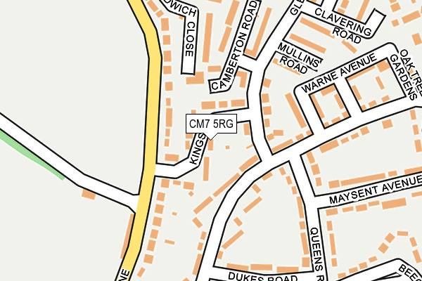 CM7 5RG map - OS OpenMap – Local (Ordnance Survey)