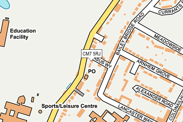 CM7 5RJ map - OS OpenMap – Local (Ordnance Survey)