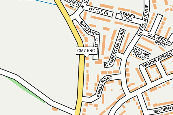 CM7 5RQ map - OS OpenMap – Local (Ordnance Survey)