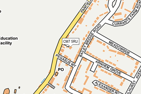 CM7 5RU map - OS OpenMap – Local (Ordnance Survey)