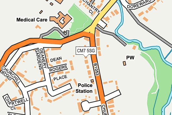 CM7 5SG map - OS OpenMap – Local (Ordnance Survey)