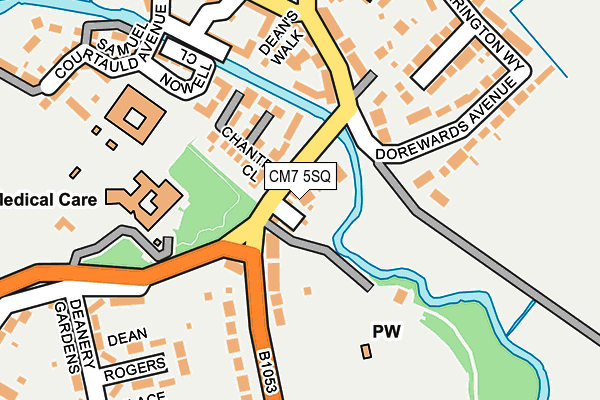 CM7 5SQ map - OS OpenMap – Local (Ordnance Survey)