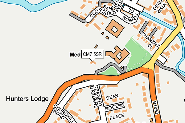 CM7 5SR map - OS OpenMap – Local (Ordnance Survey)