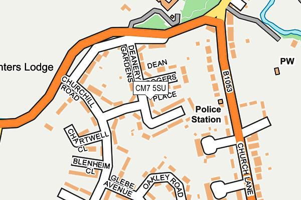 CM7 5SU map - OS OpenMap – Local (Ordnance Survey)