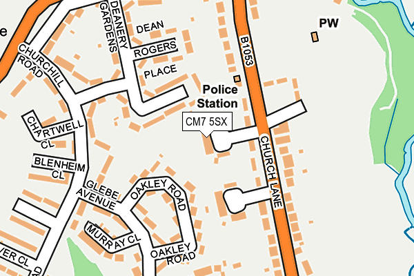 CM7 5SX map - OS OpenMap – Local (Ordnance Survey)