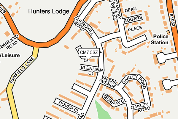 CM7 5SZ map - OS OpenMap – Local (Ordnance Survey)