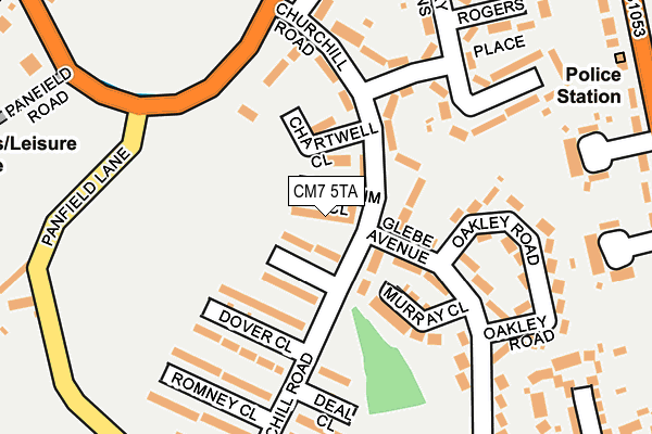 CM7 5TA map - OS OpenMap – Local (Ordnance Survey)