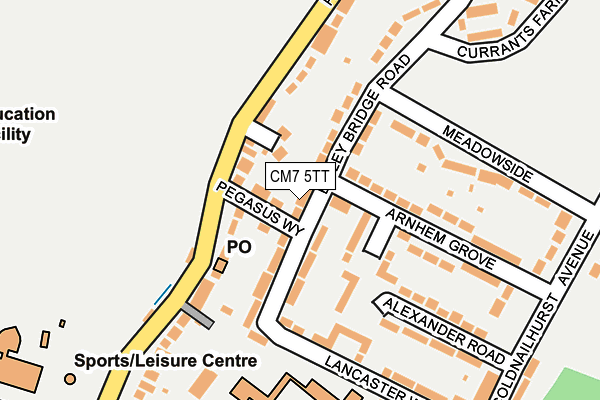 CM7 5TT map - OS OpenMap – Local (Ordnance Survey)