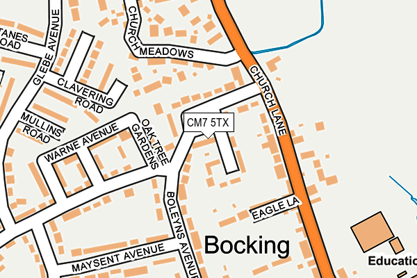 CM7 5TX map - OS OpenMap – Local (Ordnance Survey)