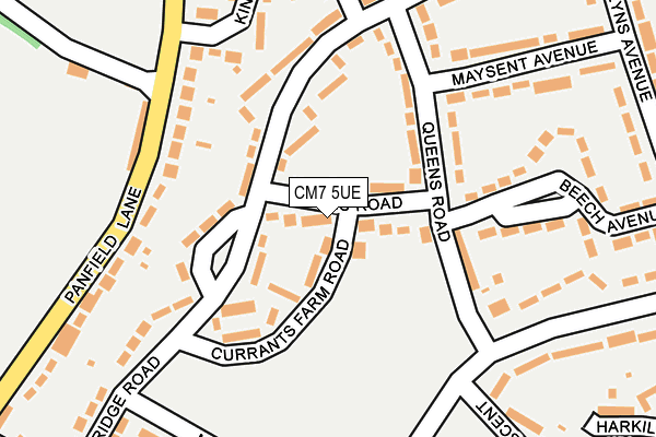 CM7 5UE map - OS OpenMap – Local (Ordnance Survey)