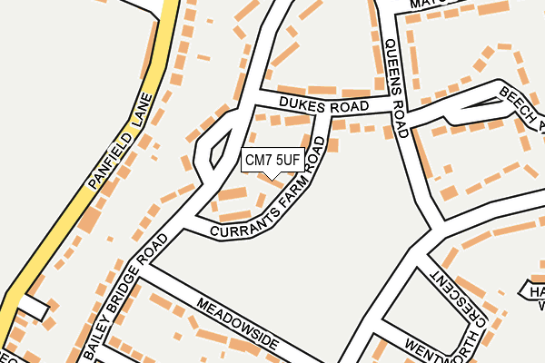 CM7 5UF map - OS OpenMap – Local (Ordnance Survey)