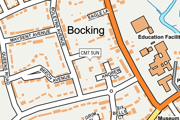 CM7 5UN map - OS OpenMap – Local (Ordnance Survey)