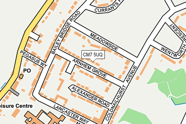 CM7 5UQ map - OS OpenMap – Local (Ordnance Survey)