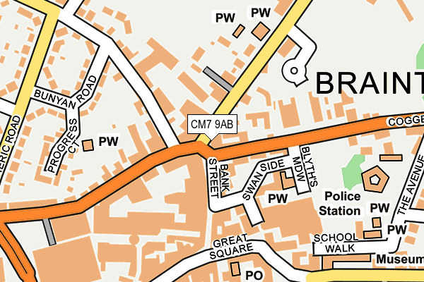 CM7 9AB map - OS OpenMap – Local (Ordnance Survey)