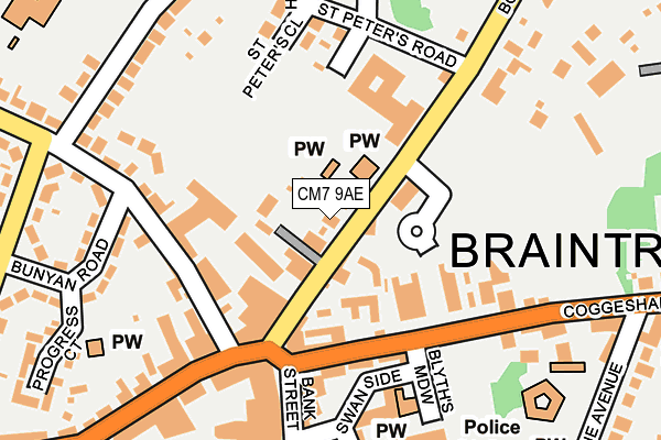 CM7 9AE map - OS OpenMap – Local (Ordnance Survey)