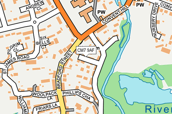 CM7 9AF map - OS OpenMap – Local (Ordnance Survey)