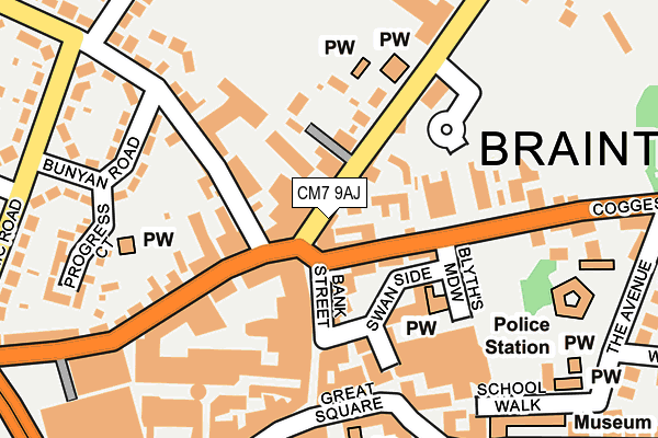 CM7 9AJ map - OS OpenMap – Local (Ordnance Survey)