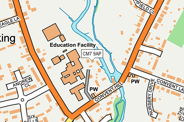 CM7 9AP map - OS OpenMap – Local (Ordnance Survey)