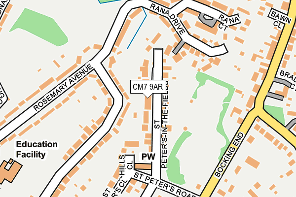 CM7 9AR map - OS OpenMap – Local (Ordnance Survey)