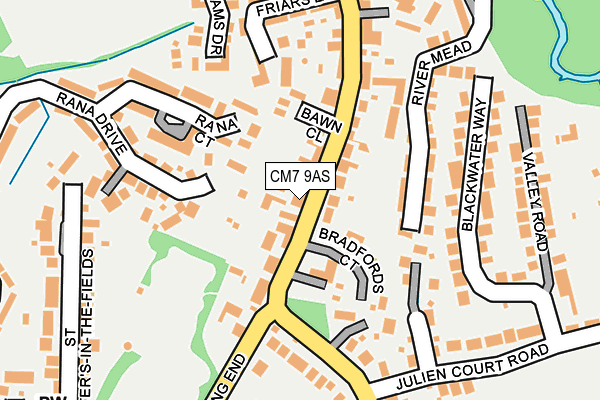CM7 9AS map - OS OpenMap – Local (Ordnance Survey)