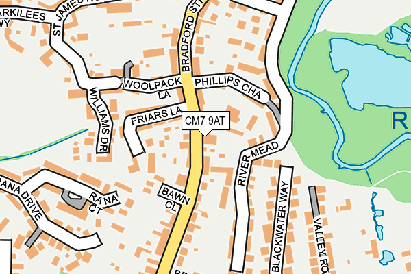 CM7 9AT map - OS OpenMap – Local (Ordnance Survey)