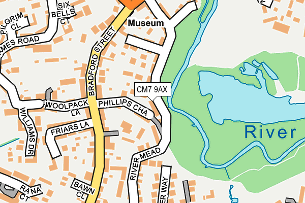 CM7 9AX map - OS OpenMap – Local (Ordnance Survey)