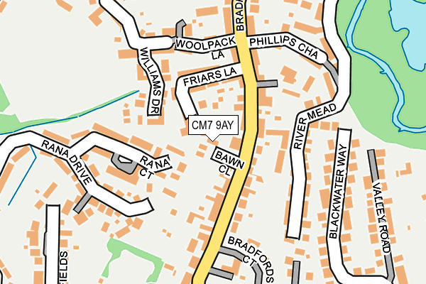 CM7 9AY map - OS OpenMap – Local (Ordnance Survey)