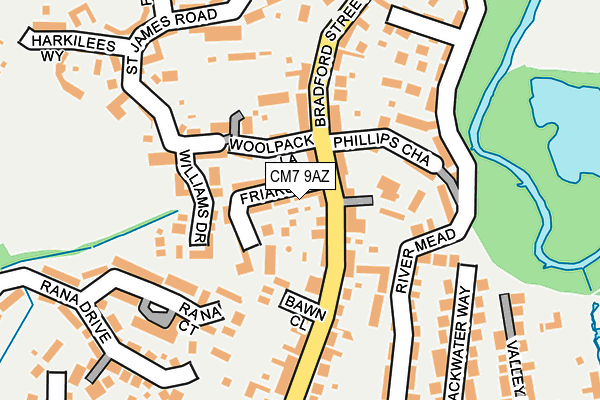 CM7 9AZ map - OS OpenMap – Local (Ordnance Survey)